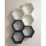Nicho Colmeia Hexagonal 6 Peças Branco E Azul Ou +cores Mdf - 5