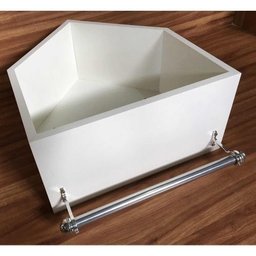 2 Nichos Casinha Porta Fraldas Com Varão 40x45x20cm Branco - 3