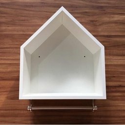 2 Nichos Casinha Porta Fraldas Com Varão 40x45x20cm Branco - 6
