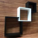 Ver imagem 5 de Trio De Nichos Integrados Branco E Preto Mdf 15mm