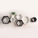 Ver imagem 2 de Kit De Nichos 6 Peças Sestavado Colmeia Branco E Preto Mdf