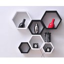 Ver imagem 6 de Kit De Nichos 6 Peças Sestavado Colmeia Branco E Preto Mdf