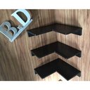 Ver imagem 4 de Kit Com 3 Nichos Prateleira Em L De Canto Preto Mdf 15mm