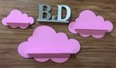 Ver imagem 6 de Trio De Nuvem Com Prateleira Rosa Para Quarto Do Bebê