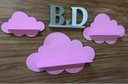 Ver imagem 5 de Trio De Nuvem Com Prateleira Rosa Para Quarto Do Bebê