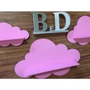 Ver imagem 1 de Trio De Nuvem Com Prateleira Rosa Para Quarto Do Bebê