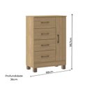 Ver imagem 2 de Cômoda 4 Gavetas 1 Porta 68cm Soft Soluzione Móveis