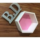 Ver mais imagens de Nicho Hexagonal Favo Mdf Branco Com Fundo Colorido Unidade