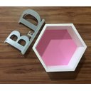 Ver imagem 7 de Nicho Hexagonal Favo Mdf Branco Com Fundo Colorido Unidade