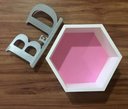 Ver imagem 7 de Nicho Hexagonal Favo Mdf Branco Com Fundo Colorido Unidade