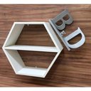 Ver imagem 2 de Nicho Hexagonal Com Prateleira Mdf Branco