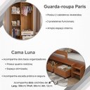 Ver imagem 5 de Conjunto Quarto Infantil Cama Luna Plus Nature com Colchão + Guarda-Roupa Paris - Cedro/Off White