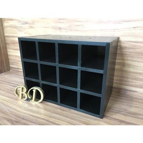Adega Para Vinho Nicho Para 12 Garrafas Mdf 15mm 46x35x30cm Preto