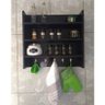 Nicho Com Prateleira Para Cozinha E Afins Preto Com Ganchos - 1