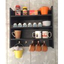 Ver imagem 6 de Nicho Com Prateleira Para Cozinha E Afins Preto Com Ganchos