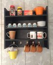 Ver imagem 6 de Nicho Com Prateleira Para Cozinha E Afins Preto Com Ganchos