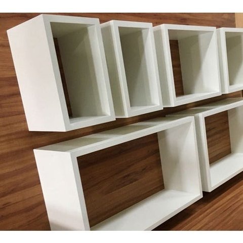 Kit De Nichos 6 Peças Para Decoração Mdf 15mm Brancotx
