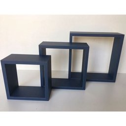 Kit Trio De Nichos Mdf Azul Marinho E Vermelho Quadrinhos - 5