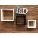 Ver imagem 4 de Kit Trio de Nichos Branco e Preto MDF 15Mm Quadrinhos para Decoração