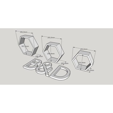 Nicho Colmeia Hexagonal Com Fundo 3 Unidades Quarto Infantil