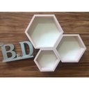 Ver imagem 5 de Nicho Colmeia Hexagonal Com Fundo 3 Unidades Quarto Infantil