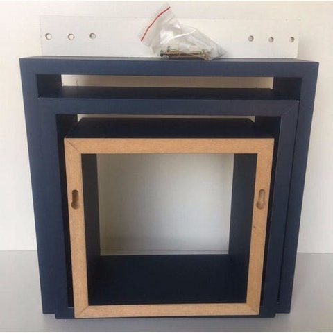 Kit Trio De Nichos Azul Marinho, Rosa Bebê Ou Vermelho Mdf