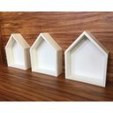 Ver imagem 4 de Nicho Em Formato De Casinha 3 Peças Com Fundo 32x25x10cm Bco