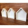 Nicho Em Formato De Casinha 3 Peças Com Fundo 32x25x10cm Bco - 4