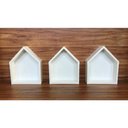 Ver imagem 5 de Nicho Em Formato De Casinha 3 Peças Com Fundo 32x25x10cm Bco