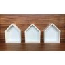 Nicho Em Formato De Casinha 3 Peças Com Fundo 32x25x10cm Bco - 5