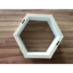 Nicho Colmeia Hexagonal 4 Peças Mdf 15mm Brancotx Decoração - 1