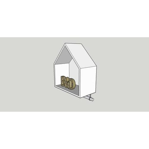 Nicho Casinha Porta Fraldas 40x45x20cm Mdf Branco 2 Peças