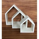 Ver imagem 2 de Kit De Nicho De Casinha 3 Peças Sem Fundo Mdf 15mm Brancotx