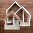 Ver imagem 1 de Kit De Nicho De Casinha 3 Peças Sem Fundo Mdf 15mm Brancotx