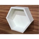 Ver imagem 2 de Nicho Colmeia Com Fundo Hexagonal 25x30x10cm Mdf 15mm Branco