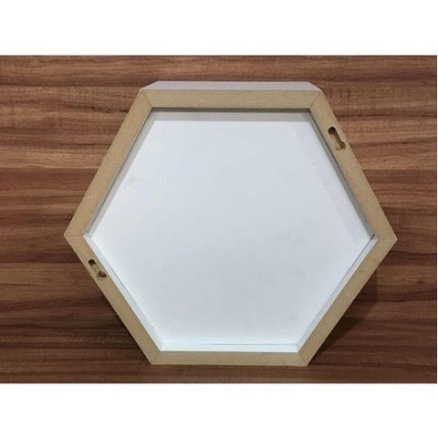 Nicho Colmeia Com Fundo Hexagonal 25x30x10cm Mdf 15mm Branco