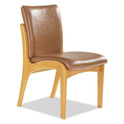 Cadeira de Jantar Estofada Lisboa Madeira Maciça Mel Impermeável Caramelo L85 RMI