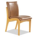 Ver imagem 1 de Cadeira de Jantar Estofada Lisboa Madeira Maciça Mel Impermeável Caramelo L85 RMI