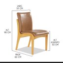 Ver imagem 4 de Cadeira de Jantar Estofada Lisboa Madeira Maciça Mel Impermeável Caramelo L85 RMI