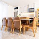 Ver imagem 5 de Cadeira de Jantar Estofada Lisboa Madeira Maciça Mel Impermeável Caramelo L85 RMI