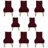 Kit 8 Cadeiras Estofadas Barcelona para Mesa Sala Jantar Moderno Decoração Suede Marsala - 1