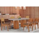 Ver imagem 1 de Conjunto: Mesa Sala Jantar Maldivas Curvo 180cm + 6 Cadeiras Havana Naturale/off White - Corano