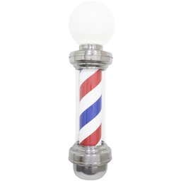 2 Barber Pole Poste Barbearia Giratório Iluminado 75cm com Globo Barbeiro Colorido Megan Cb75 - 220v - 3