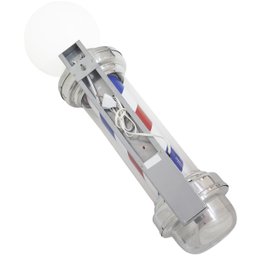 2 Barber Pole Poste Barbearia Giratório Iluminado 75cm com Globo Barbeiro Colorido Megan Cb75 - 220v - 4