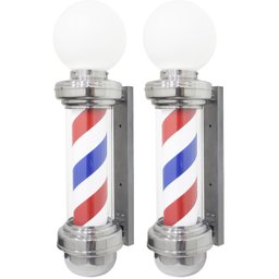 2 Barber Pole Poste Barbearia Giratório Iluminado 75cm com Globo Barbeiro Colorido Megan Cb75 - 220v - 1