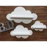 Trio De Prateleira De Nuvem Mdf Branco - 2