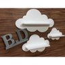 Trio De Prateleira De Nuvem Mdf Branco - 3