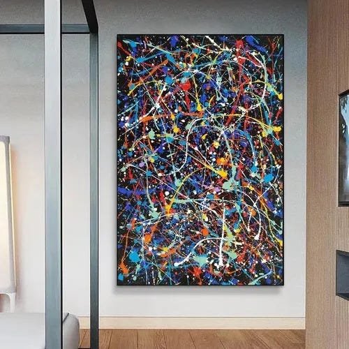 Pintura Abstrata Grande Grande Tela Quadro Pollock - 2