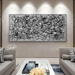 Quadro Abstrato Moderno Pollock pronto para pendurar - 1