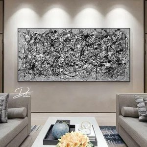 Quadro Abstrato Moderno Pollock pronto para pendurar